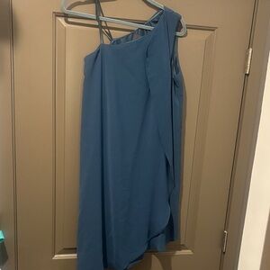 Adrianna Papell One Shoulder Teal Dress